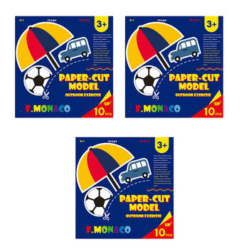 3x 60pc Flower Monaco Paper-Cut Lovely Animal Craft Kit Educational Toy Kids - 3y+