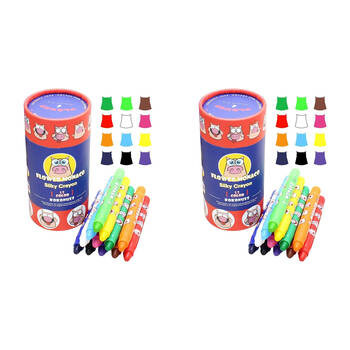 2x 12pc Flower Monaco Silky Crayons Coloring Tools Art & Craft Kids/Children - 3y+