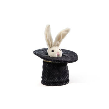 Folkmanis Stuffed Rabbit in a Hat Finger Puppets Kids Toy 3y+/13cm