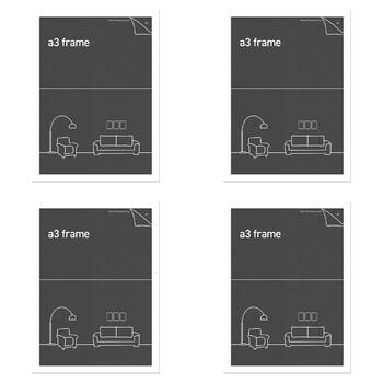 4PK Impact Merch Classic Picture Frame Fits A3 Print 42x30cm - White
