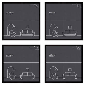 4PK Impact Merch Classic Picture Frame Fits 50x50cm Print - Black