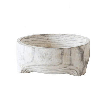 Rayell Timber Wood Bowl Skylar Whitewash 25x10x25cm