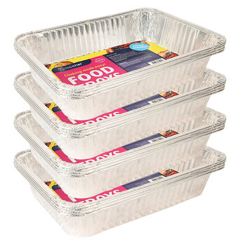 4x 5pc Topchef Home Kitchen Rect Foil Deep Baking Tray