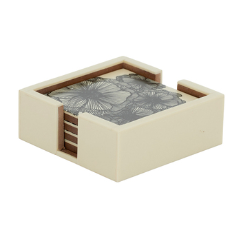 4pc Coast To Coast Home 10cm Floret Resin Sqaure Coasters w/Box