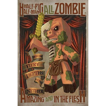 Minecraft Half Pig, Half Man Poster 91.5x60cm Wall Decor