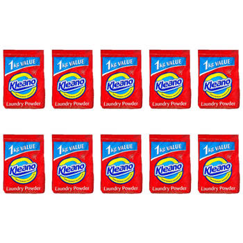 10PK Kleano Laundry Powder Detergent For Hot/Cold Wash Front/Top Loaders 1kg