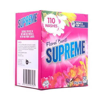 Supreme Front & Top Loader Laundry Detergent Powder w/ Floral Burst Scent 5kg