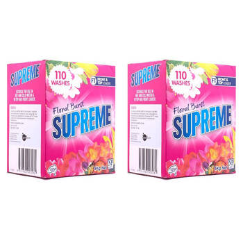 2PK Supreme Front & Top Loader Laundry Detergent Powder w/ Floral Burst Scent 5kg