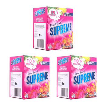 3PK Supreme Front & Top Loader Laundry Detergent Powder w/ Floral Burst Scent 5kg