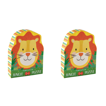 2x 12pc Floss & Rock Shaped Jigsaw Puzzle Game Lion 3+