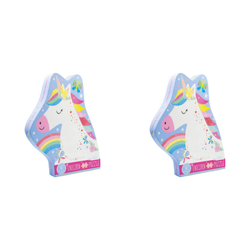 2x 40pc Floss & Rock Shaped Jigsaw Puzzle 55x58cm Unicorn 3+