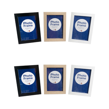6PK Unigift Element 13x18cm MDF/Glass Picture Frame - Assorted