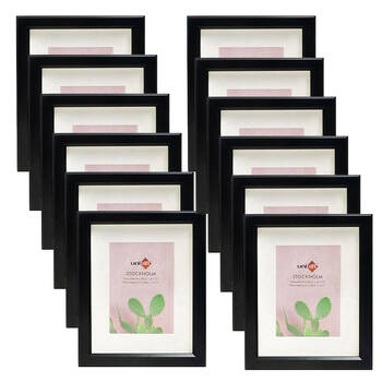 12PK Unigift Stockholm Wooden/Glass Picture Photo Frame 8x10in 20x25cm Black