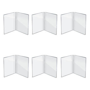 6PK Unigift Inspire Vertical Double Picture Photo Frame 10x15cm Clear