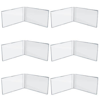 6PK Unigift Inspire Horizontal Double Picture Photo Frame 13x18cm Clear