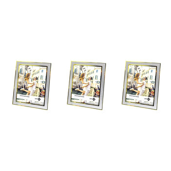 3PK Unigift Logan Aluminium Home Photo/Picture Frame 13x18cm Assorted