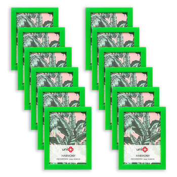 12PK Unigift Harmony Wooden/Glass Picture Photo Frame 10x15cm Bright Green