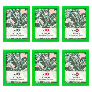 6PK Unigift Harmony Wooden/Glass Picture Photo Frame 13x18cm Bright Green