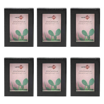 6PK Unigift Stockholm Wooden/Glass Picture Photo Frame 4x6in 10x15cm Brown