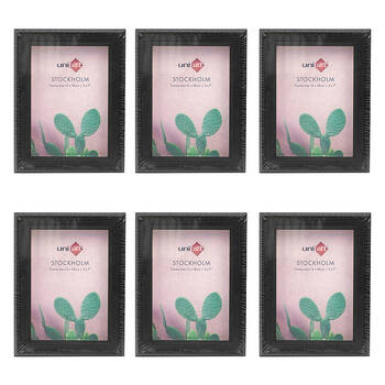 6PK Unigift Stockholm Wooden/Glass Picture Photo Frame 5x7in 13x18cm Brown