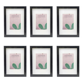 6PK Unigift Stockholm Wooden/Glass Picture Photo Frame A4 21x30cm Black