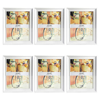 6PK Unigift Juliet Wooden/Glass Raised Dots Picture Photo Frame 20x25cm White