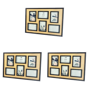 3PK Unigift Annisa Rattan Wooden Picture Photo Frame 10x15cm Black&Natural