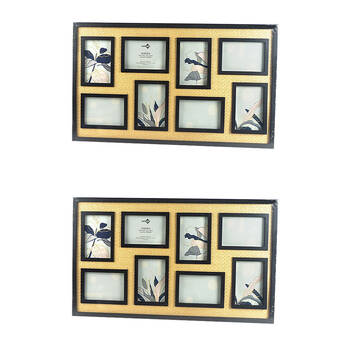 2PK Unigift Annisa Rattan Wooden/Glass Picture Photo Frame 10x15cm Black&Natural