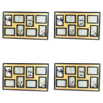 4PK Unigift Annisa Rattan Wooden/Glass Picture Photo Frame 10x15cm Black&Natural