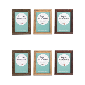 6PK Unigift Aspect 13x18cm MDF/Glass Picture Frame - Assorted