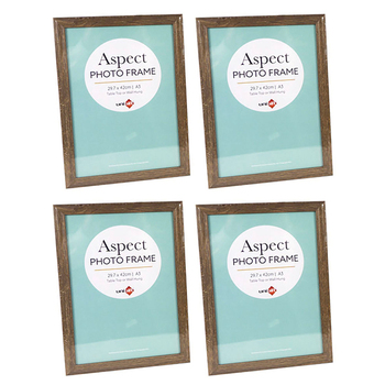 4PK Unigift Aspect MDF/Glass A3 Picture Frame - Assorted