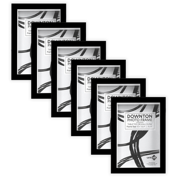 6PK Unigift Downton 10x15cm MDF/Glass Matt Picture Frame - Black