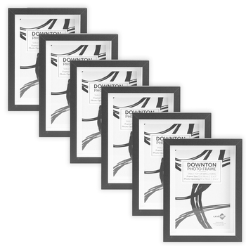 6PK Unigift Downton 13x18cm MDF/Glass Matt Picture Frame - Black