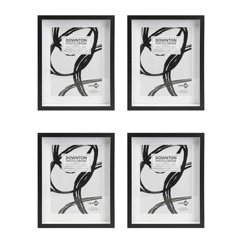 4PK Unigift Downton 20x25cm MDF/Glass Matt Picture Frame - Black