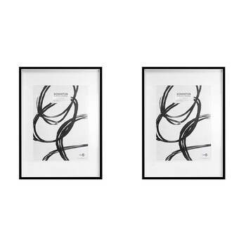 2PK Unigift Downton Matt Wooden/Glass Sleek Picture Photo Frame A1 Black
