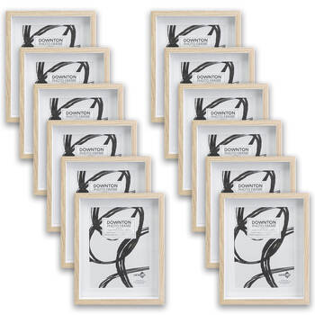 12PK Unigift Downton Matt Wooden/Glass Picture Photo Frame 20x25cm Natural