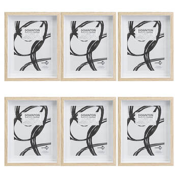 6PK Unigift Downton Matt Wooden/Glass Picture Photo Frame 20x25cm Natural