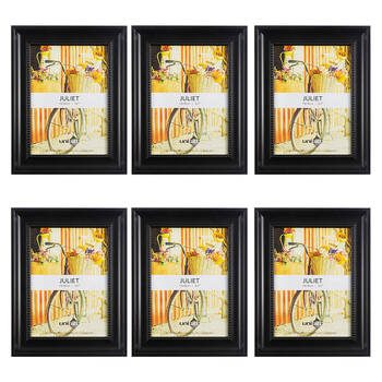 6PK Unigift Juliet Wooden/Glass Single Picture Photo Frame 13x18cm Black
