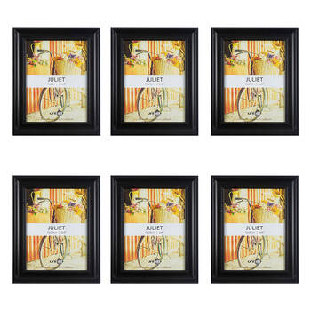 6PK Unigift Juliet Wooden/Glass Single Picture Photo Frame 15x20cm Black