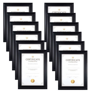 12PK Unigift Juliet Certificate Raised Dots Border Picture Photo Frame A4 Black