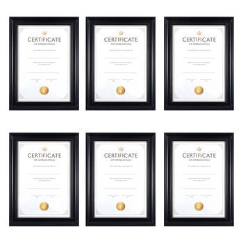 6PK Unigift Juliet Certificate Raised Dots Border Picture Photo Frame A4 Black