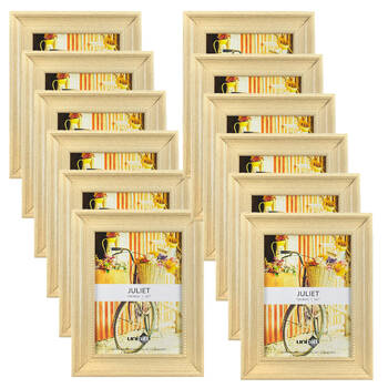 12PK Unigift Juliet Raised Dots Border Picture Photo Frame 13x18cm Natural