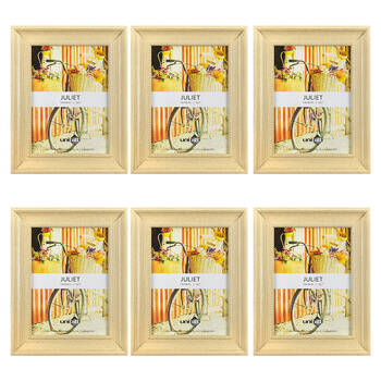 6PK Unigift Juliet Raised Dots Border Picture Photo Frame 13x18cm Natural