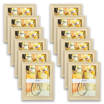 12PK Unigift Juliet Raised Dots Border Picture Photo Frame 20x25cm Natural