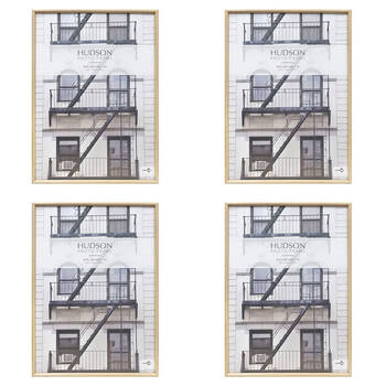 4PK Unigift Hudson Round Wooden Profile Picture Photo Frame A1 Natural