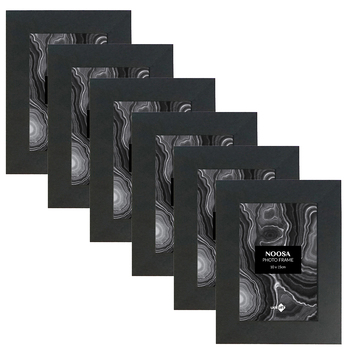 6PK Unigift Noosa 10x15cm MDF/Glass Picture Frame - Black