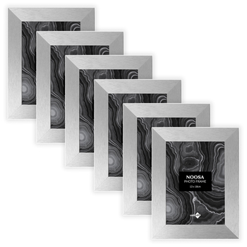 6PK Unigift Noosa 13x18cm MDF/Glass Picture Frame - Silver