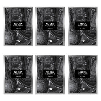 6PK Unigift Wooden Noosa Glass Picture Photo Frame 50x70cm Silver Pearl