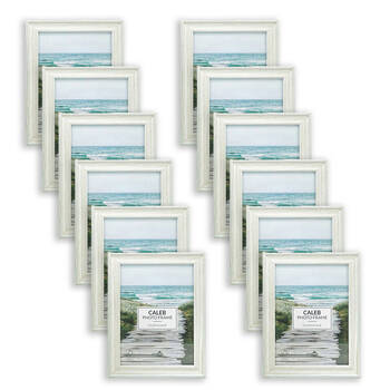 12PK Unigift Caleb Wooden/Glass Picture Photo Frame 15x20cm Grey/Cream