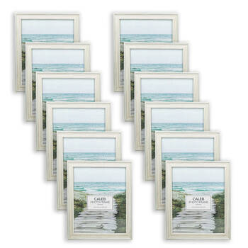 12PK Unigift Caleb Wooden/Glass Picture Photo Frame 20x25cm Grey/Cream